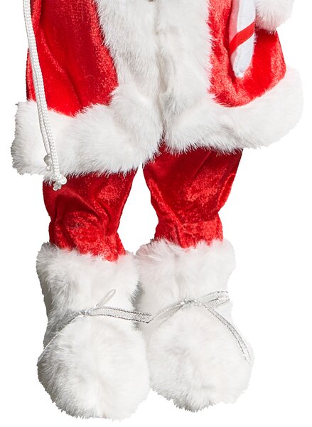 Dekoratívna figúrka červená látka syntetický materiál vianočná dekorácia Santa Claus Mikuláš ozdoba