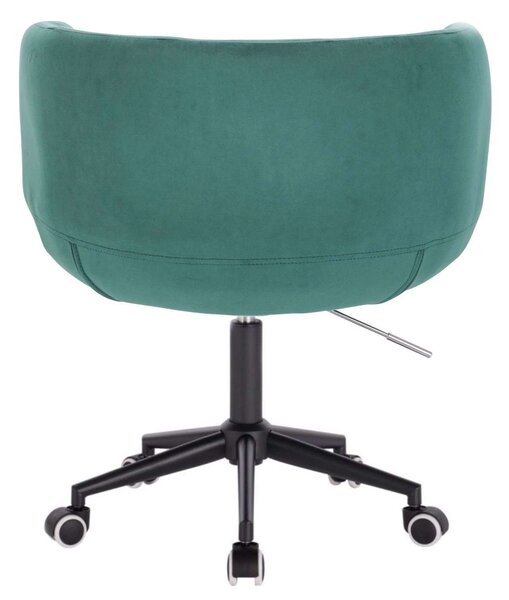 LuxuryForm DESIGN Kreslo MONTANA VELUR na čiernej podstave s kolieskami - zelená