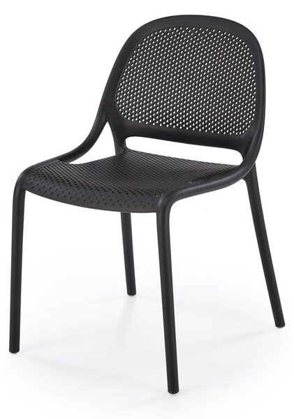 HALMAR Záhradná plastová stolička ZOLE čierna