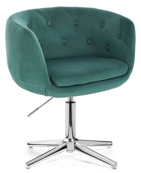 LuxuryForm DESIGN Kreslo MONTANA VELUR na striebornom kríži - zelené