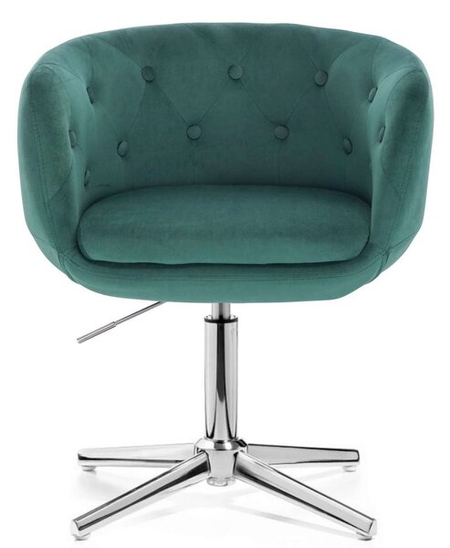 LuxuryForm DESIGN Kreslo MONTANA VELUR na striebornom kríži - zelené