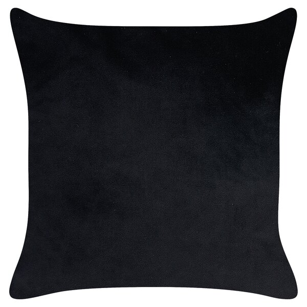 Sada 2 dekoratívnych vankúšov čierna so vzorom včiel 45 x 45 cm zamatové polyester moderný glamour štýl dekoračné doplnky