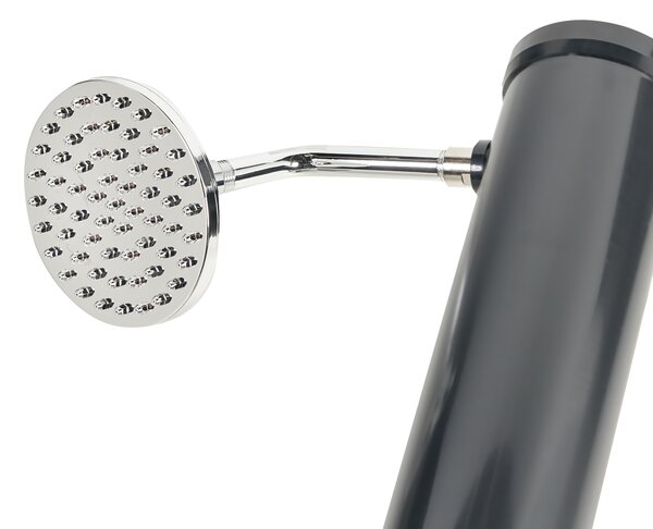 Záhradná solárna sprcha čierna PVC dažďová hlavica vonkajší sprchový stĺp moderná záhrada