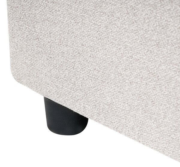 Posteľ s úložným priestorom svetlobéžová látkové čalúnenie polyester 180 x 200 cm bez čela s roštom úložné zásuvky klasický štýl spálňa