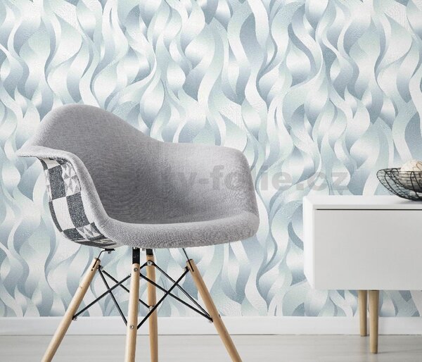 Vliesové tapety na stenu ELLE DECORATION 2 10204-18, rozmer 10,05 m x 0,53 m, 3D plamene modro-zelené, Erismann