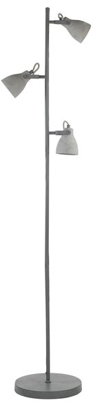 Stojaca lampa sivá betónový efekt 163 cm 3 nastaviteľné svetlá tienidlá industriálny štýl obývacia izba spálňa kancelária