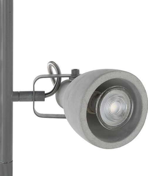 Stojaca lampa sivá betónový efekt 163 cm 3 nastaviteľné svetlá tienidlá industriálny štýl obývacia izba spálňa kancelária