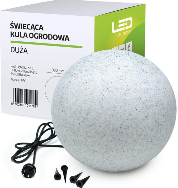 Záhradné svietidlo 38 cm guľová lampa IP65 E27 vzhľad kameňa
