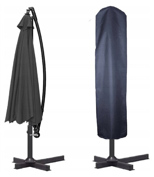 Záhradný skladací slnečník ARCADIA 300 cm, sivý