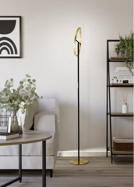 Eglo 901973-LED Stmievateľná stojacia lampa CASTELPOTO 2xLED/8,8W/230V zlatá/čierna