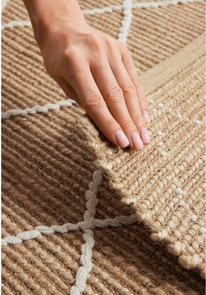 Ručne tkaný jutový behúň v prírodnej farbe 80x200 cm Kunu – Hanse Home