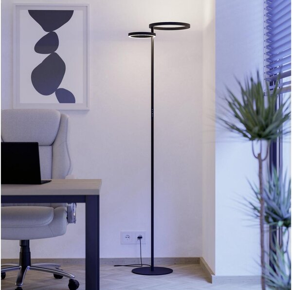 Eglo 901974 - LED stmievateľná stojacia lampa CASTELPOTO LED/16W/230V + LED/12W čierna