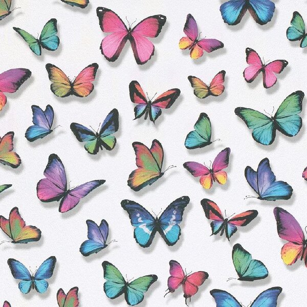 Papierové tapety na stenu Papillon 30000-17, rozmer 10,05 m x 0,53 cm, motýle farebné, Erismann