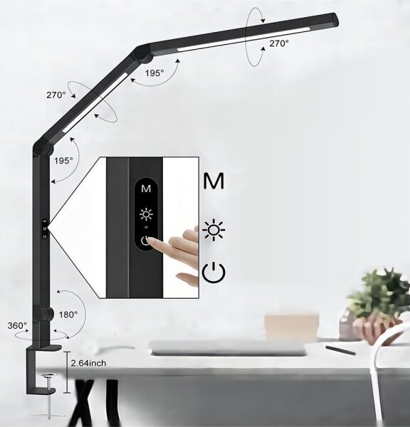 LED Stmievateľná dotyková stolná lampa LED/12W/230V 3000-6500K CRI 92 čierna