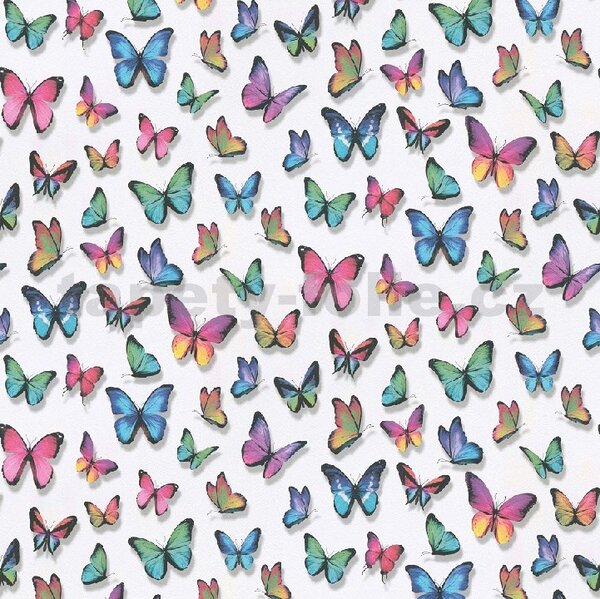 Papierové tapety na stenu Papillon 30000-17, rozmer 10,05 m x 0,53 cm, motýle farebné, Erismann
