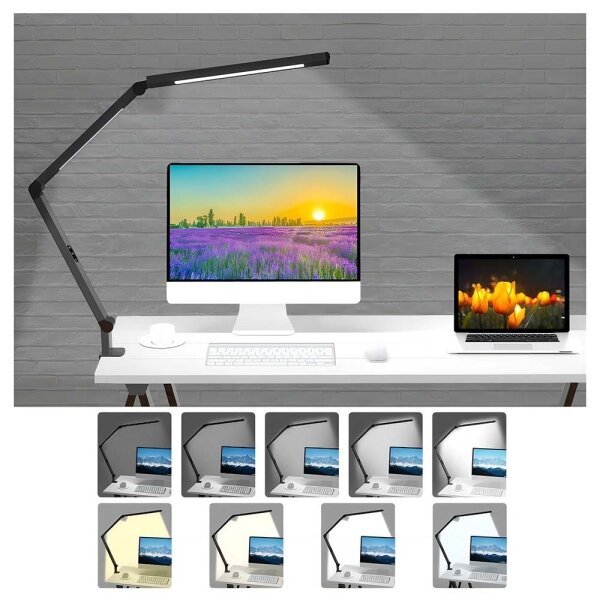LED Stmievateľná dotyková stolná lampa LED/12W/230V 3000-6500K CRI 92 čierna
