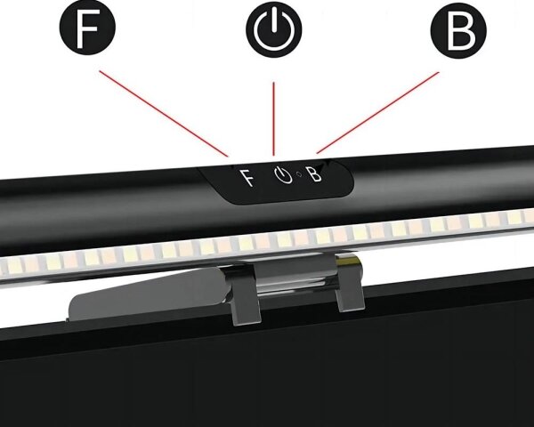 LED Stmievateľné dotykové osvetlenie monitora LED/5W/5V 3000-6000K 42 cm čierna