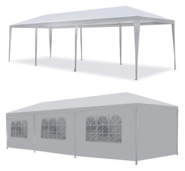 MultiGarden Skladací záhradný párty stan NERI 3x9 m biely