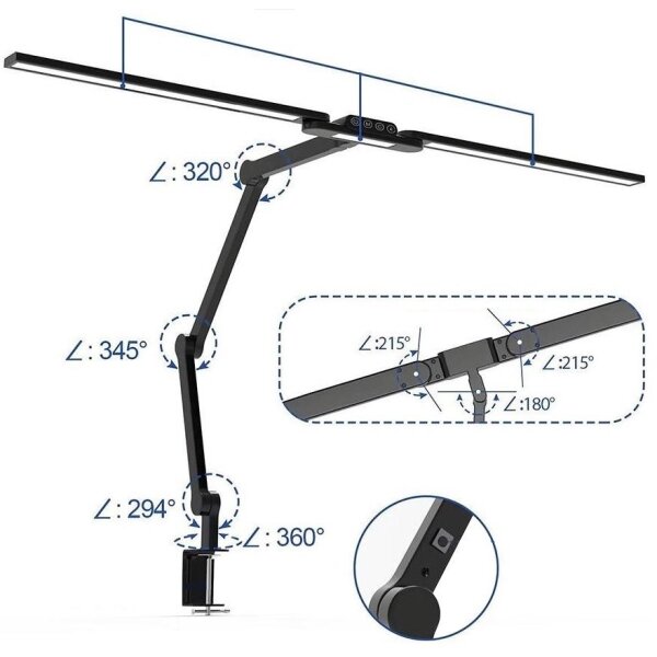 LED Stmievateľná dotyková stolná lampa LED/24W/230V 3000-6500K CRI 92 čierna