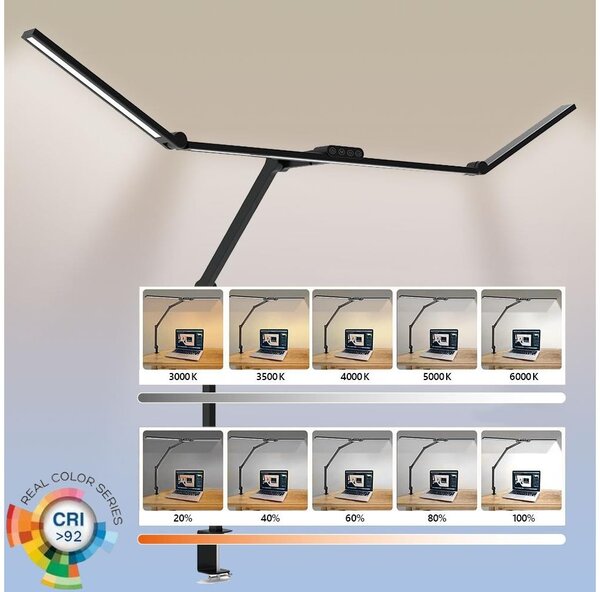 LED Stmievateľná flexibilná stolná lampa LED/36W/230V 3000-6500K CRI 92 čierna