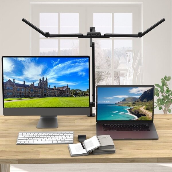 LED Stmievateľná flexibilná stolná lampa LED/24W/230V 3000-6500K CRI 92 čierna