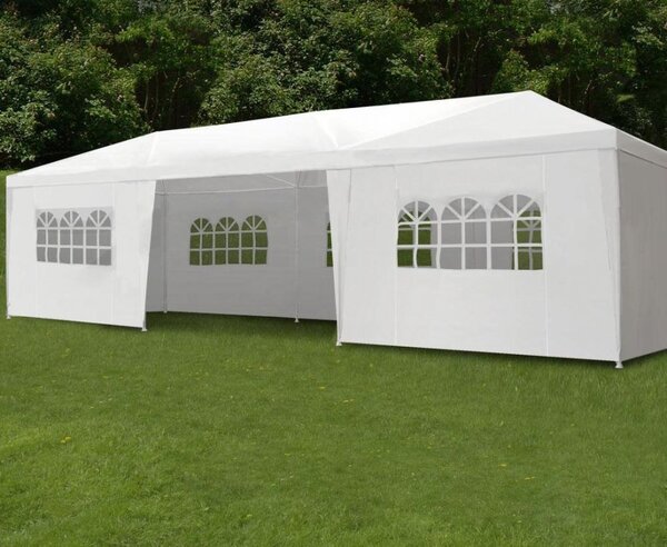 MultiGarden Skladací záhradný párty stan NERI 3x9 m biely