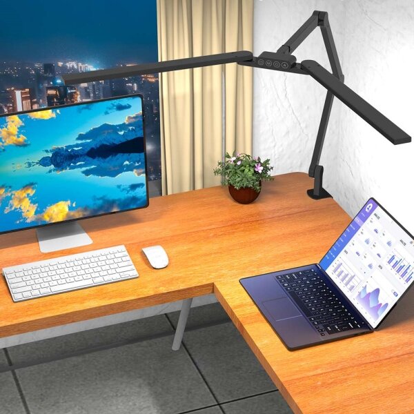 LED Stmievateľná dotyková stolná lampa LED/24W/230V 3000-6500K CRI 92 čierna