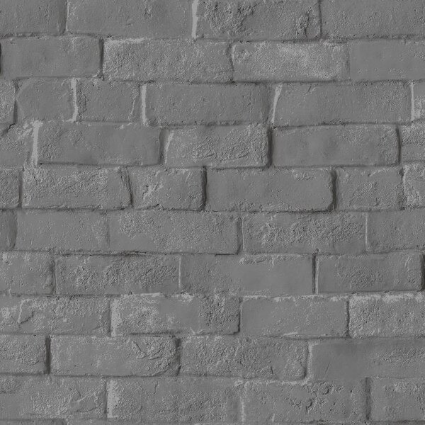 Vliesové tapety na stenu Pop L90509, tehly tmavo sivé, rozmer 10,05 m x 0,53 m, UGEPA