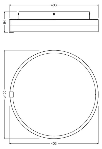 Osram - LED stropné svietidlo DECOR CIRCLE LED/25W/230V pr. 40 cm čierna/biela