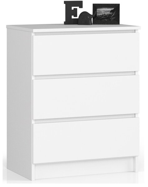 Ak furniture Komoda Kuba 60 cm - 3 zásuvky biela