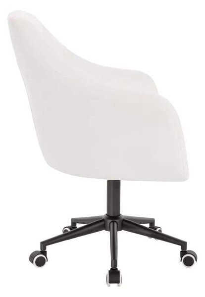 LuxuryForm DESIGN Kreslo ANDORA na čiernej podstave s kolieskami - biele