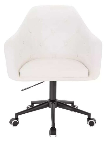LuxuryForm DESIGN Kreslo ANDORA na čiernej podstave s kolieskami - biele