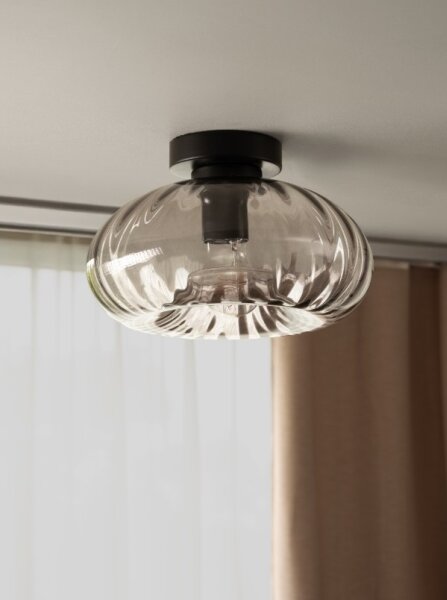 Osram - Stropné svietidlo DECOR SMOKE 1xE27/12W/230V pr.28 cm čierna/dymová sivá