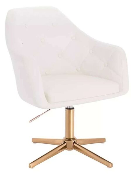 LuxuryForm DESIGN Kreslo ANDORA na zlatom kríži - biele