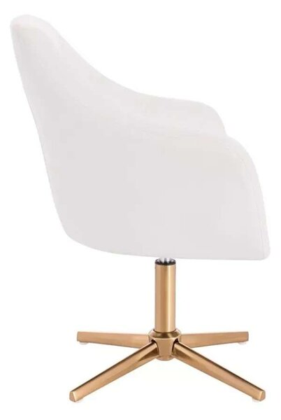 LuxuryForm DESIGN Kreslo ANDORA na zlatom kríži - biele
