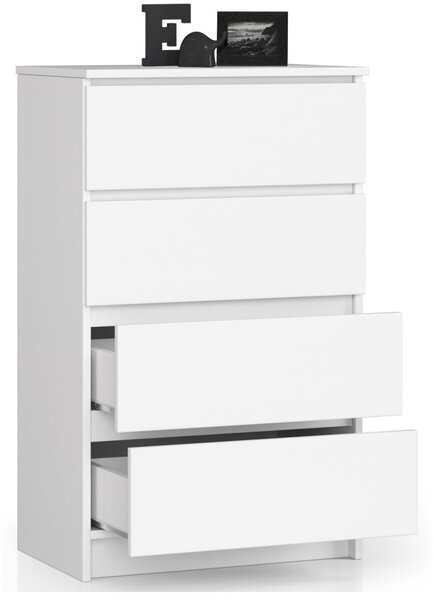 Ak furniture Komoda Kuba 60 cm - 4 zásuvky biela