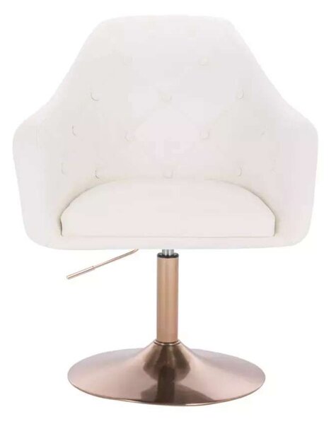 LuxuryForm DESIGN Kreslo ANDORA na zlatom tanieri - biele