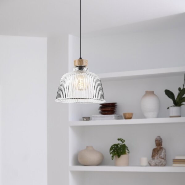 Luster na lanku ASTA 1xE27/60W/230V pr. 28 cm dub
