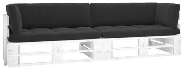 Maison Exclusive – dvojmiestna paletová pohovka, biela, impregnované borovicové drevo