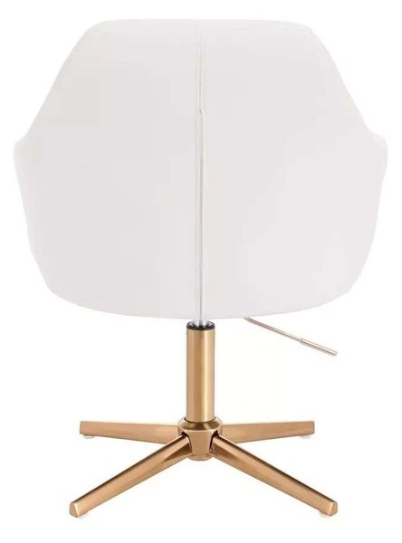 LuxuryForm DESIGN Kreslo ANDORA na zlatom kríži - biele
