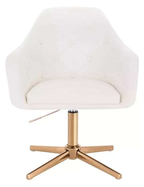 LuxuryForm DESIGN Kreslo ANDORA na zlatom kríži - biele