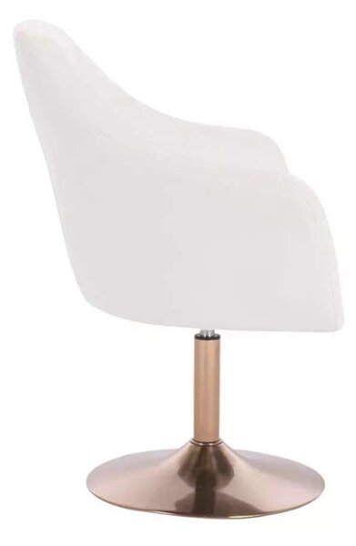 LuxuryForm DESIGN Kreslo ANDORA na zlatom tanieri - biele