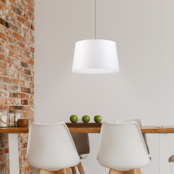 Závesný luster na lanku AIDA 1xE27/60W/230V pr. 35 cm dub/hnedá/biela