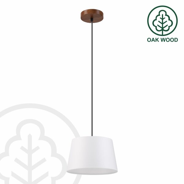 Luster na lanku AIDA 1xE27/60W/230V pr. 25 cm dub/orech/biela