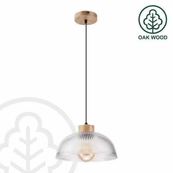 Luster na lanku PIA 1xE27/60W/230V pr. 30 cm dub