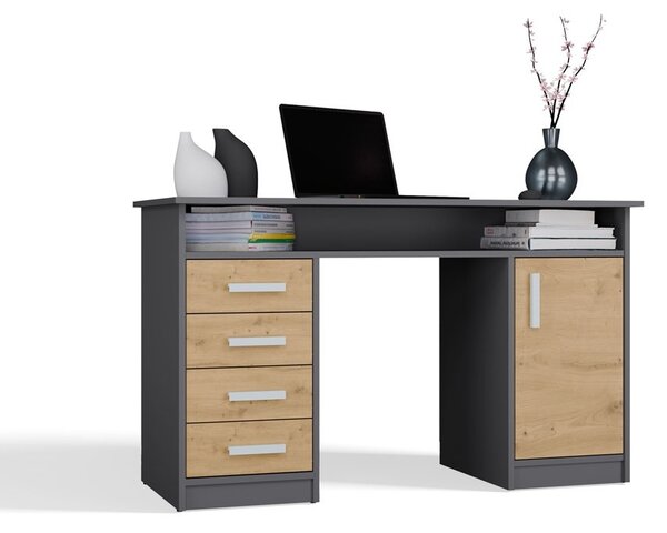 TP Living Písací stôl ADA 125 cm dub Artisan/antracitový