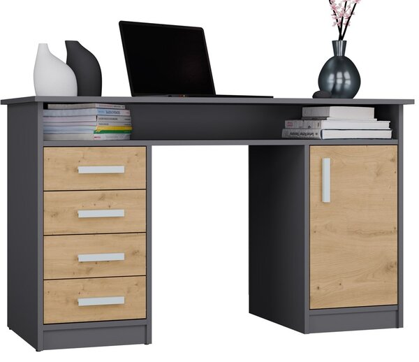 TP Living Písací stôl ADA 125 cm dub Artisan/antracitový
