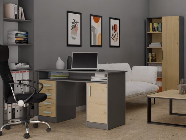 TP Living Písací stôl ADA 125 cm dub Artisan/antracitový