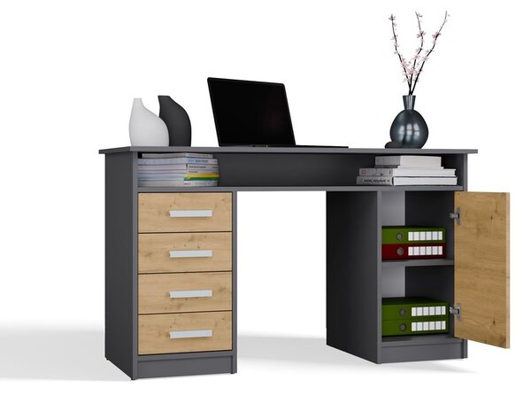 TP Living Písací stôl ADA 125 cm dub Artisan/antracitový