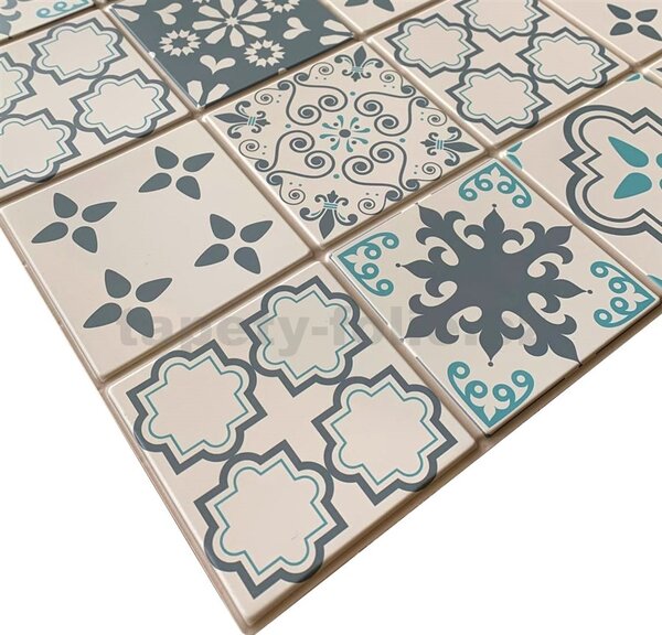 Obkladové panely 3D PVC TP10026180, rozmer 964 x 480 mm, Maroccan zeleno-sivý, GRACE